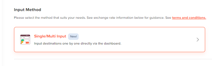 single international transfer