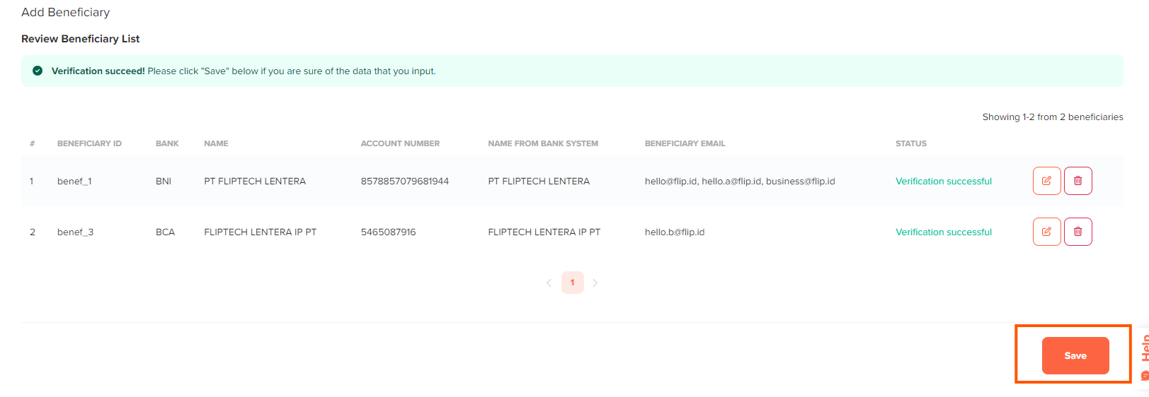 list of money transfer